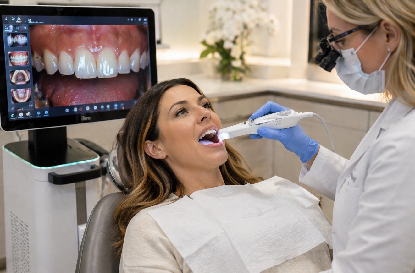 Confident patient with beautifully designed smile