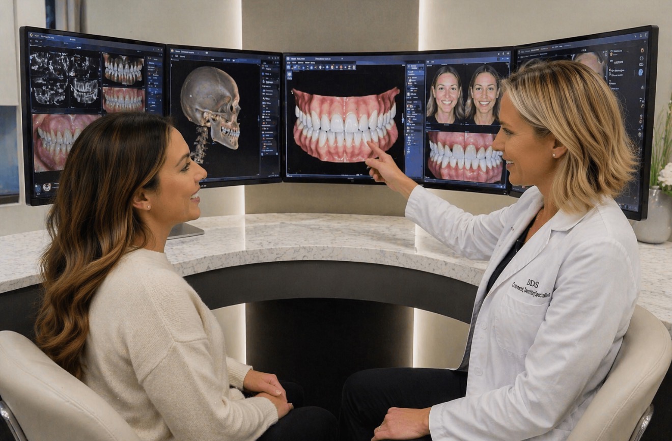 Cosmetic dental evaluation with advanced imaging and diagnosis